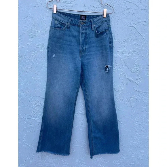 BDG Urban Outfitters Womens Wide Leg Distressed Fringe Denim Jeans Blue Sz 27 - Picture 12 of 14